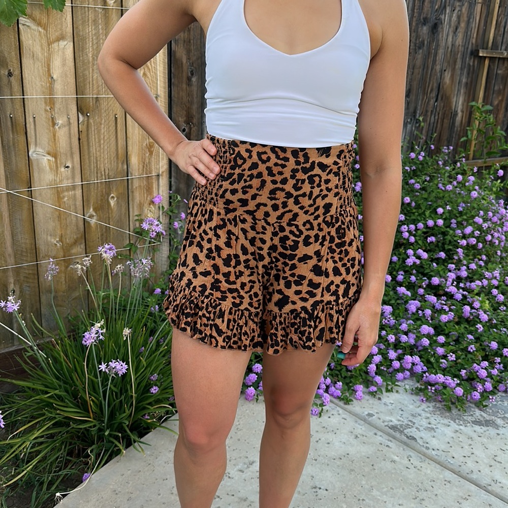 Free People Animal Print Flowy Shorts Size XS